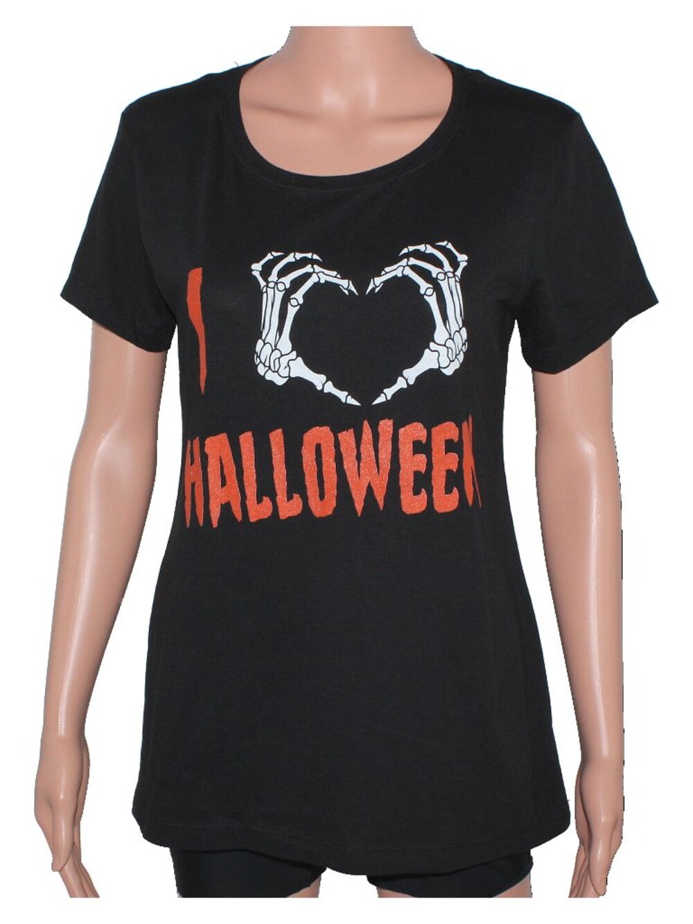 Next Level Apparel Juniors' I <3 HALLOWEEN Short-Sleeve LG Halloween Novelty Tee